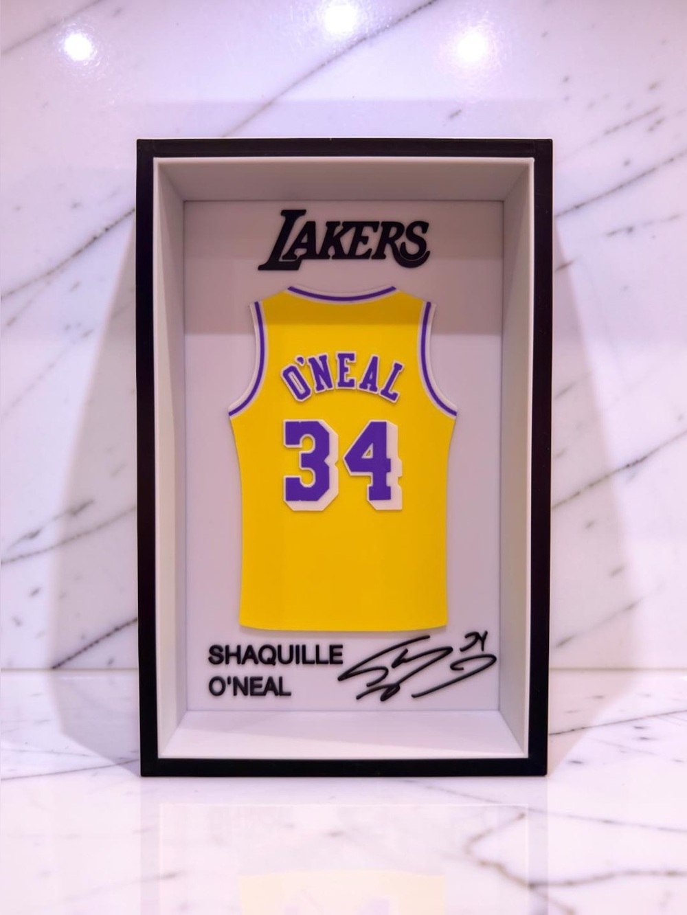 Shaquille O’Neal Lakers 3D Jersey Display Shadow Box NBA Man Cave Decor
